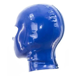 BDSMaster Cagoule en Latex Texie Bleu